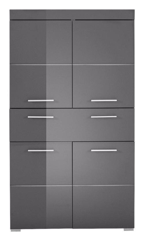 Midischrank Amanda B: 73 cm Grau - Silberfarben/Grau, MODERN, Holzwerkstoff (73/130/31cm) - MID.YOU
