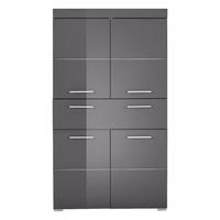 Midischrank Amanda B: 73 cm Grau - Silberfarben/Grau, MODERN, Holzwerkstoff (73/130/31cm) - MID.YOU