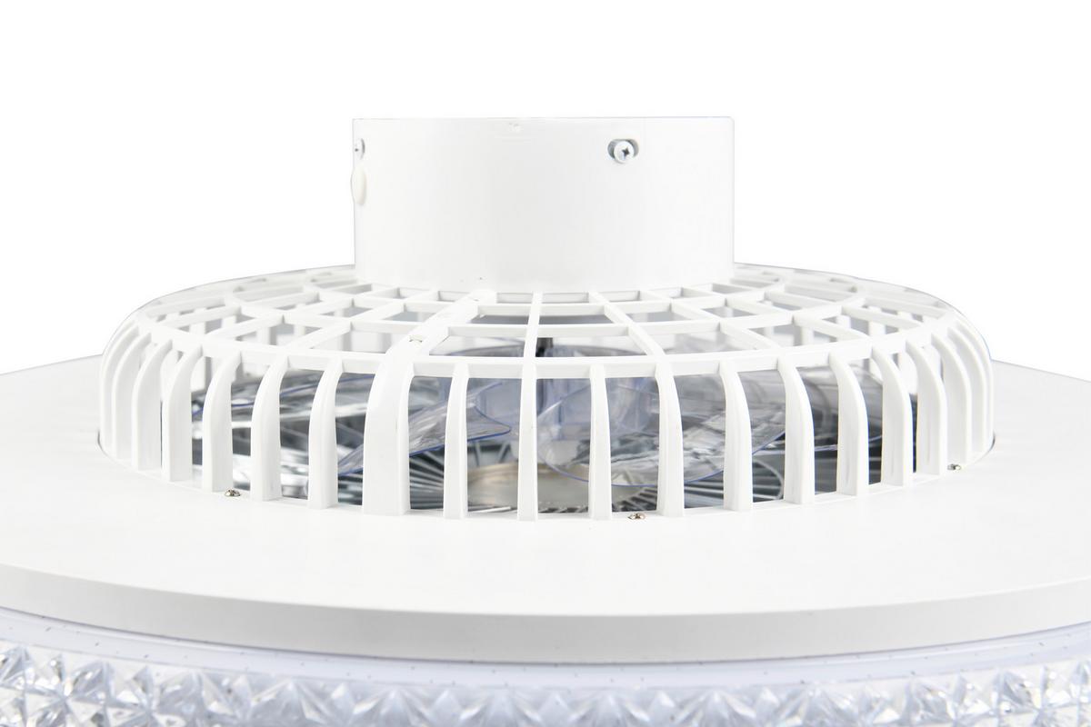 Deckenventilator Harstad Weiß Chromfarben Transparent - Chromfarben/Transparent, Trend, Kunststoff (60/18cm)