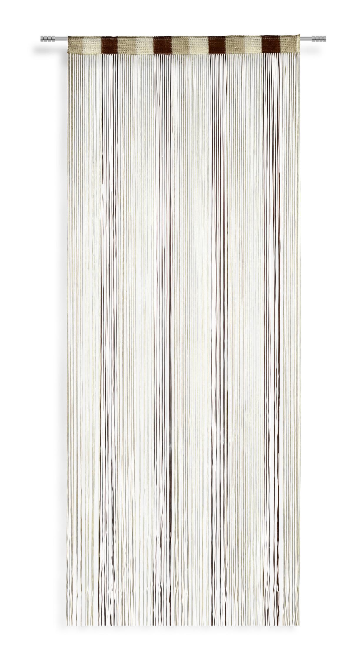 Fadenvorhang + Stangendurchzug Rita 90x245 Cm Schoko/beige - Dunkelbraun/Beige, KONVENTIONELL, Textil (90/245cm) - Luca Bessoni