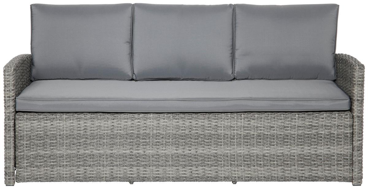 Lounge Garnitúra Malta - sötétszürke/szürke, Modern, műanyag/Üveg (145/68/70cm) - Beldano