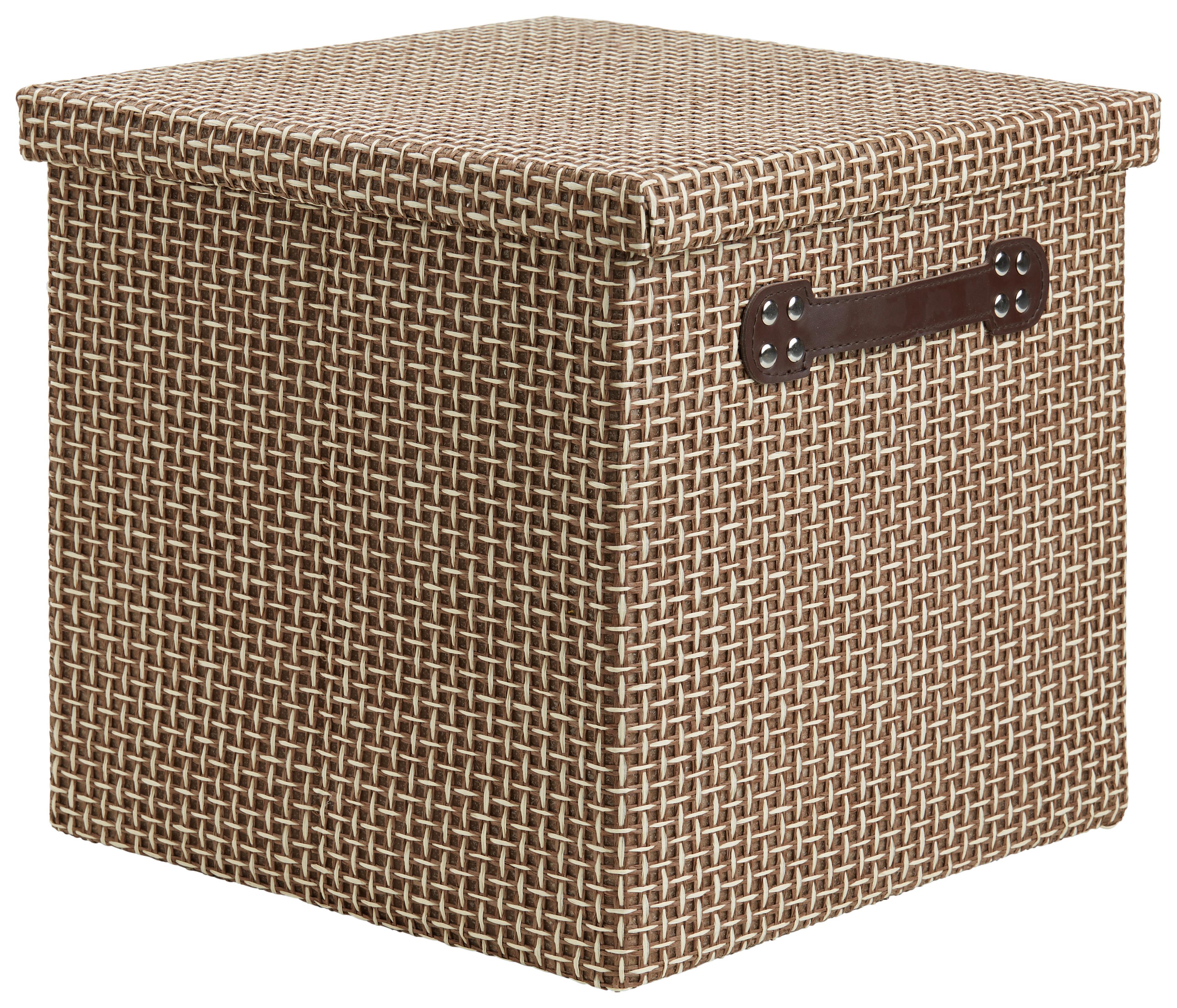 Box S Vekom Foldable -Paz- - hnedá/svetlohnedá, kartón/textil (29,5/28/30cm) - Modern Living
