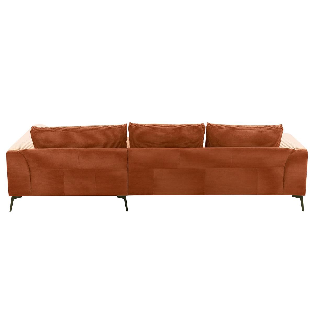 Ecksofa Berlin Cord Kupferfarben 313x172 cm - Schwarz/Kupferfarben, Design, Textil (313/172cm) - P & B