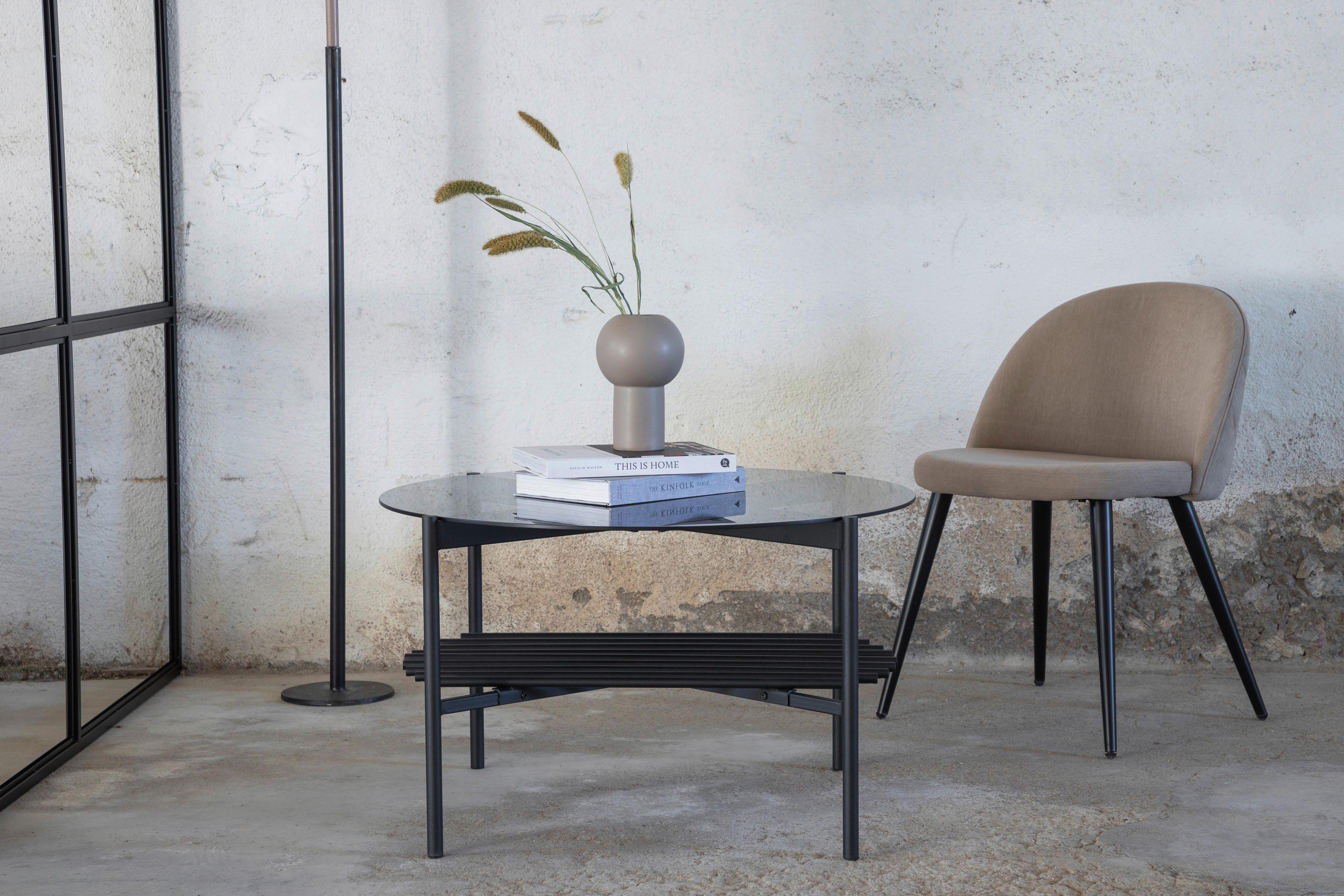 Couchtisch Von Staf - Schwarz, Design, Glas/Metall (80/80/45cm) - Livetastic