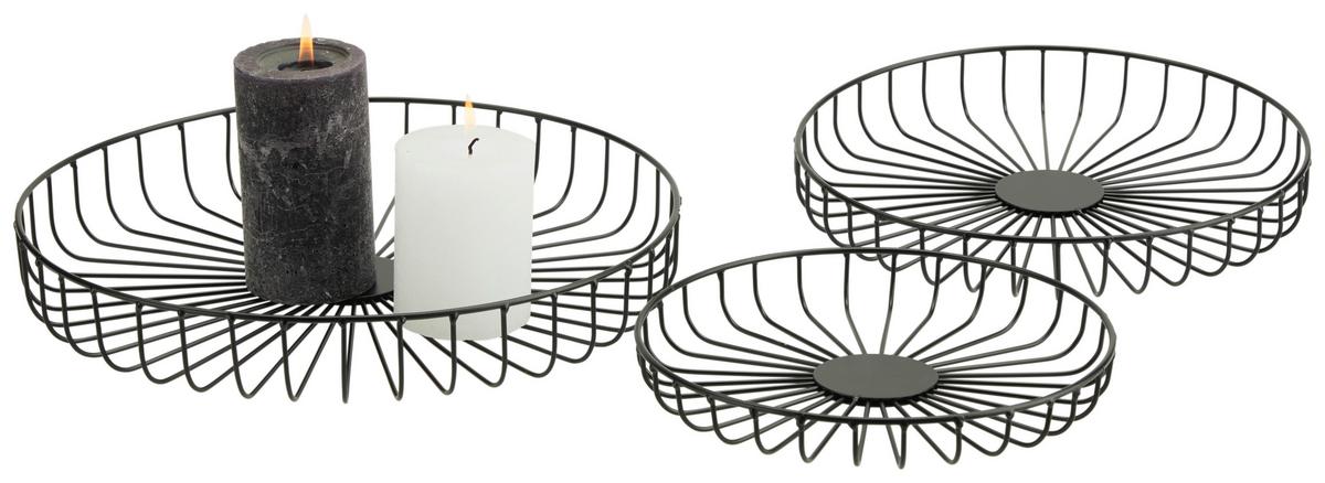 Dekorační miska Petra, Ø: 23cm - černá, Basics, kov (23/3cm) - Modern Living