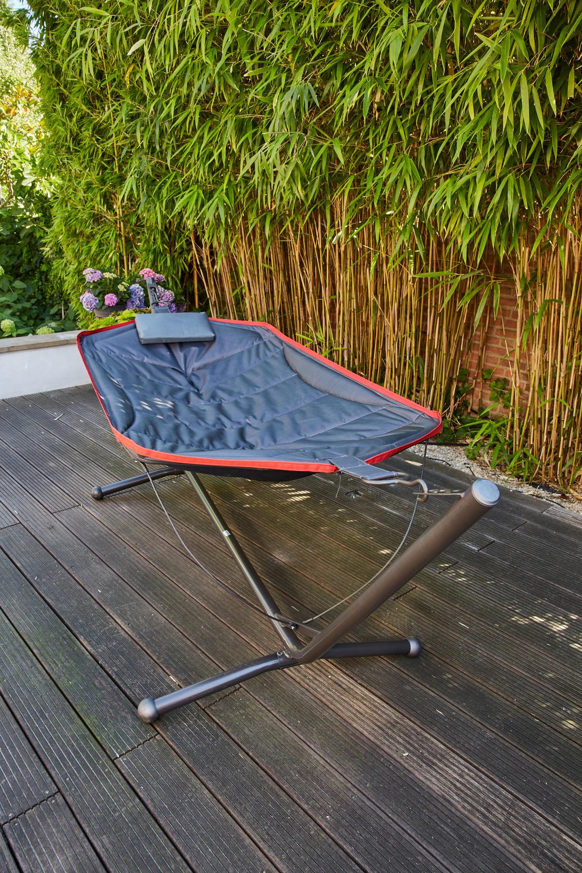 Hängematte L91048 - Dunkelgrau/Rot, KONVENTIONELL, Textil/Metall (105/104/305cm) - Siena Garden