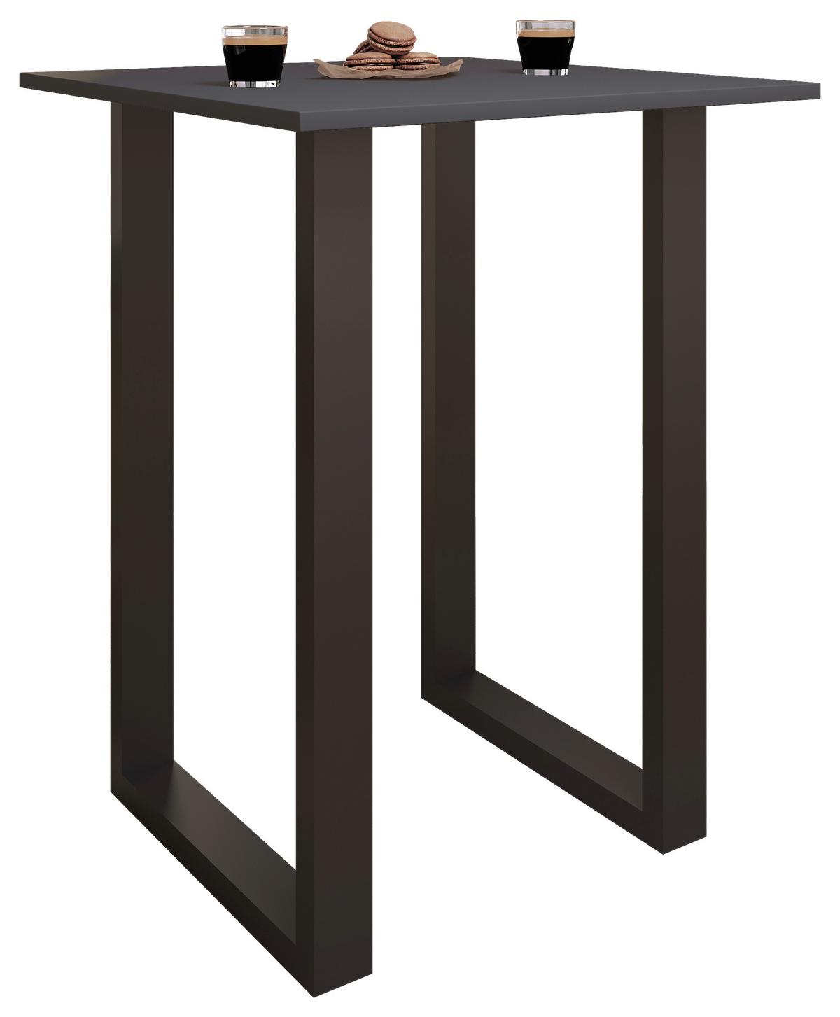 Bartisch Xona B 80x50 - Anthrazit/Schwarz, KONVENTIONELL, Holzwerkstoff/Metall (80/50/102cm)