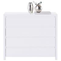 Kommode B: 105 cm Larios, Weiß - Weiß, MODERN, Holzwerkstoff (105/91/40cm)