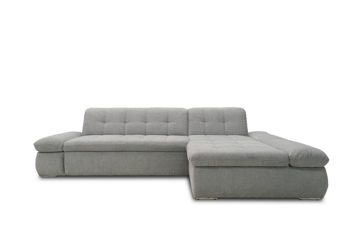Ecksofa Moric Grau Mikrofaser - Chromfarben/Grau, KONVENTIONELL, Textil (300/172cm) - MID.YOU