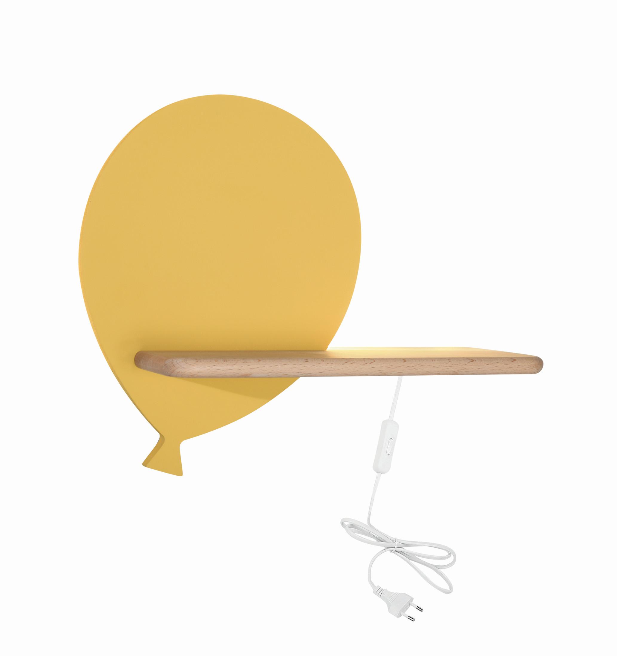 Wandleuchte 21-85108 Baloon - Goldfarben, KONVENTIONELL, Holz/Holzwerkstoff (31/12/26cm)