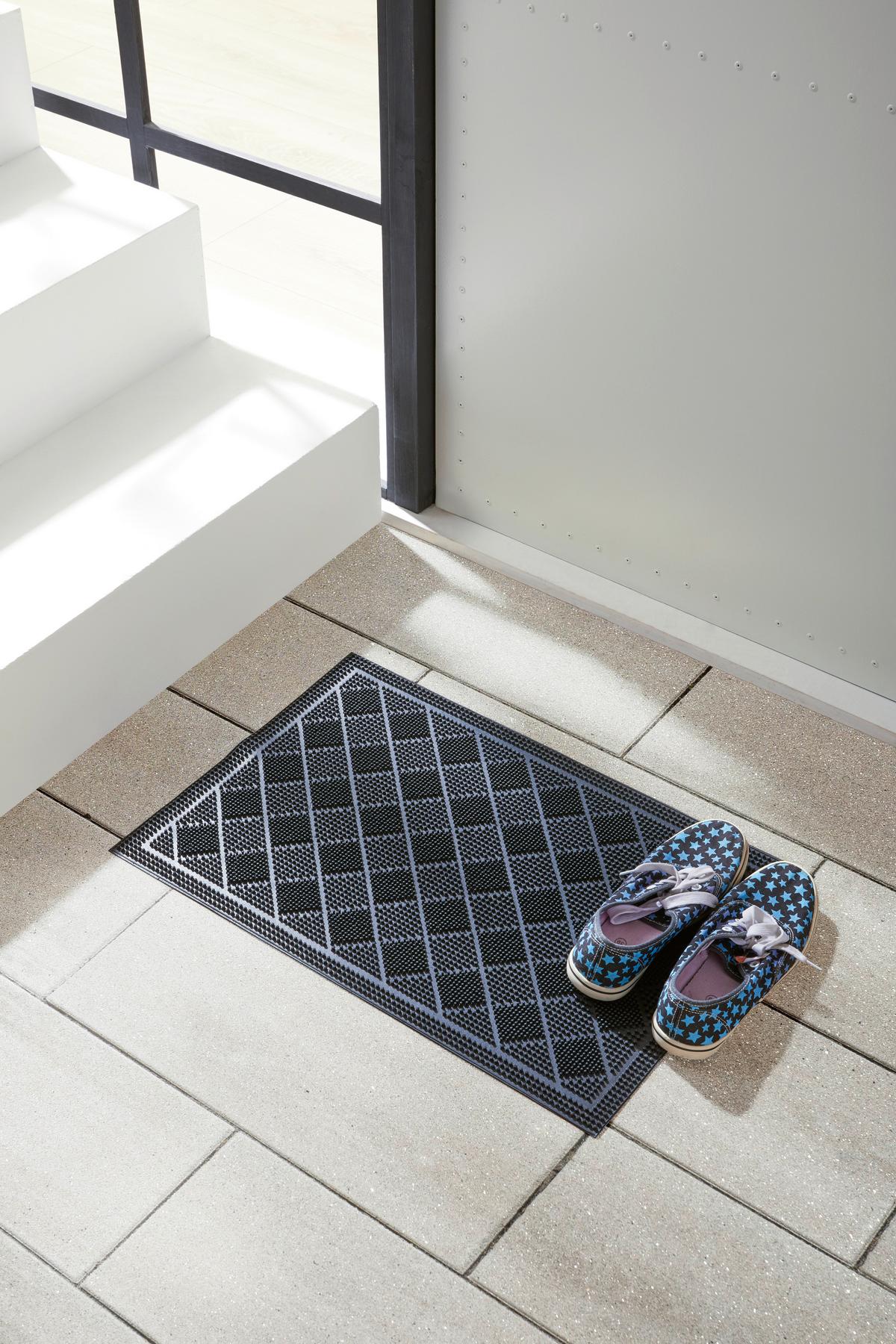 Fußmatte Dana 40x60 cm Gummi Rutschfest - Schwarz, KONVENTIONELL, Kunststoff (40/60cm) - Ondega