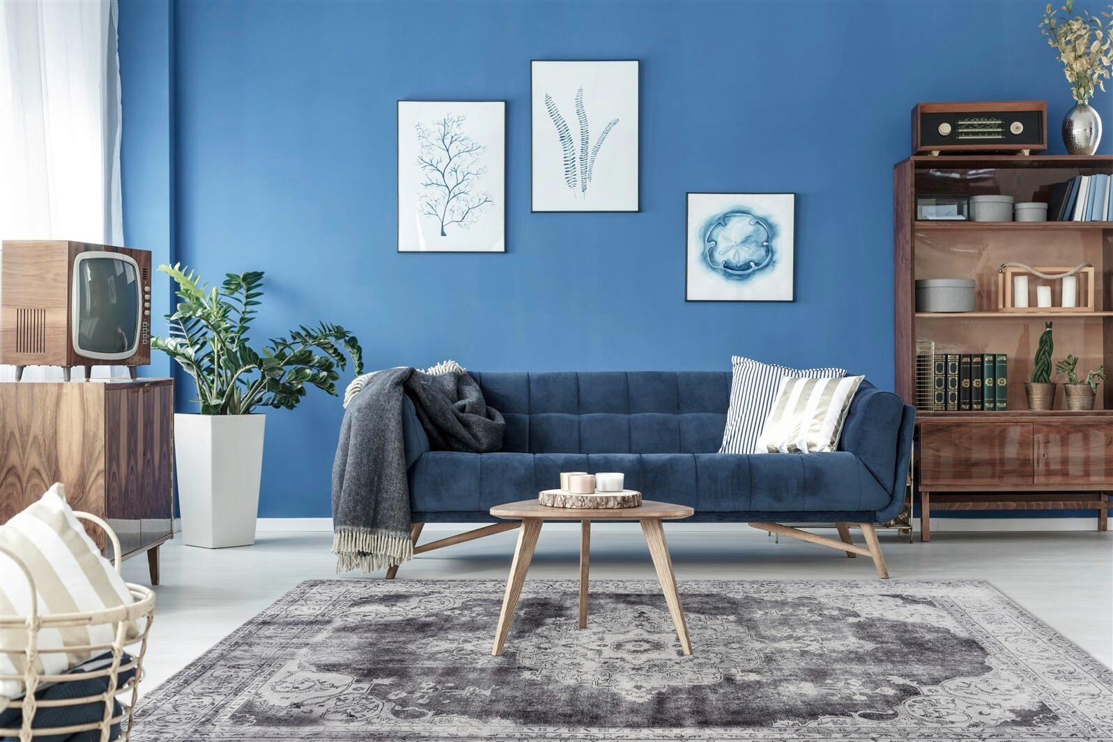 Flachwebteppich Vintage 8400 Hellgrau, 200x290 cm - Hellgrau, KONVENTIONELL, Textil (200/290cm)