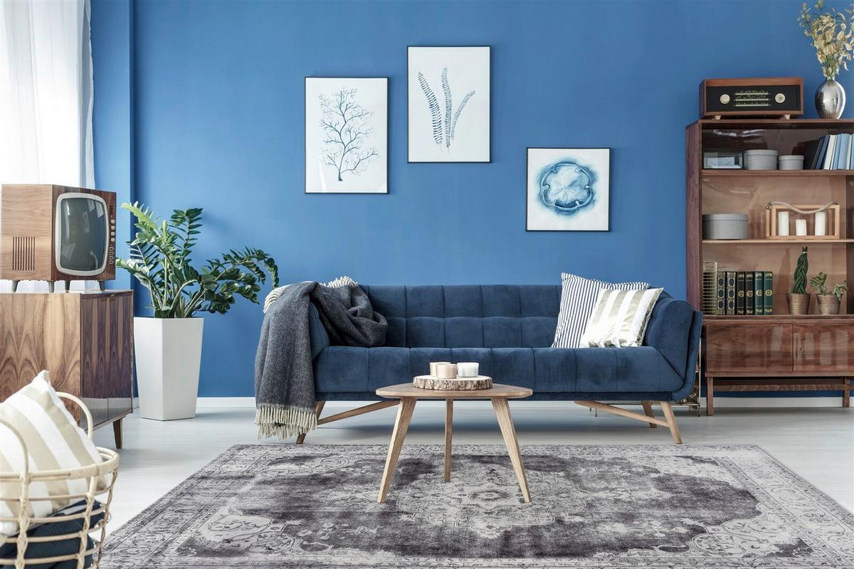 Flachwebteppich Vintage 8400 Hellgrau, 200x290 cm - Hellgrau, KONVENTIONELL, Textil (200/290cm)