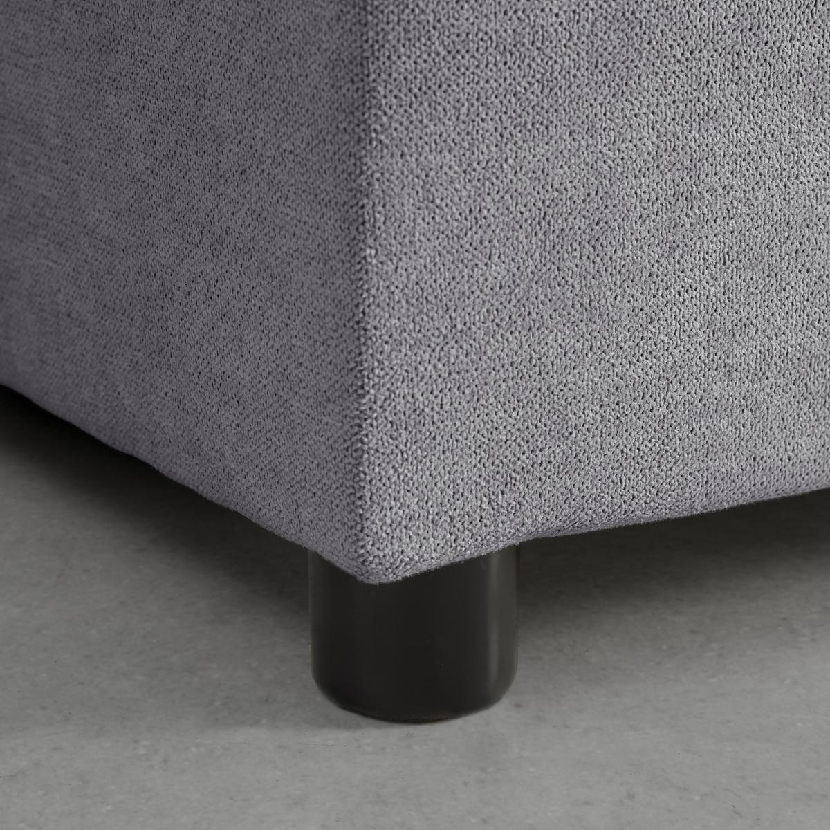 Postel boxspring s toperem, 180x200 cm, sivá - šedá/černá, Moderní, kov/dřevo (180/200cm) - Bessagi Home