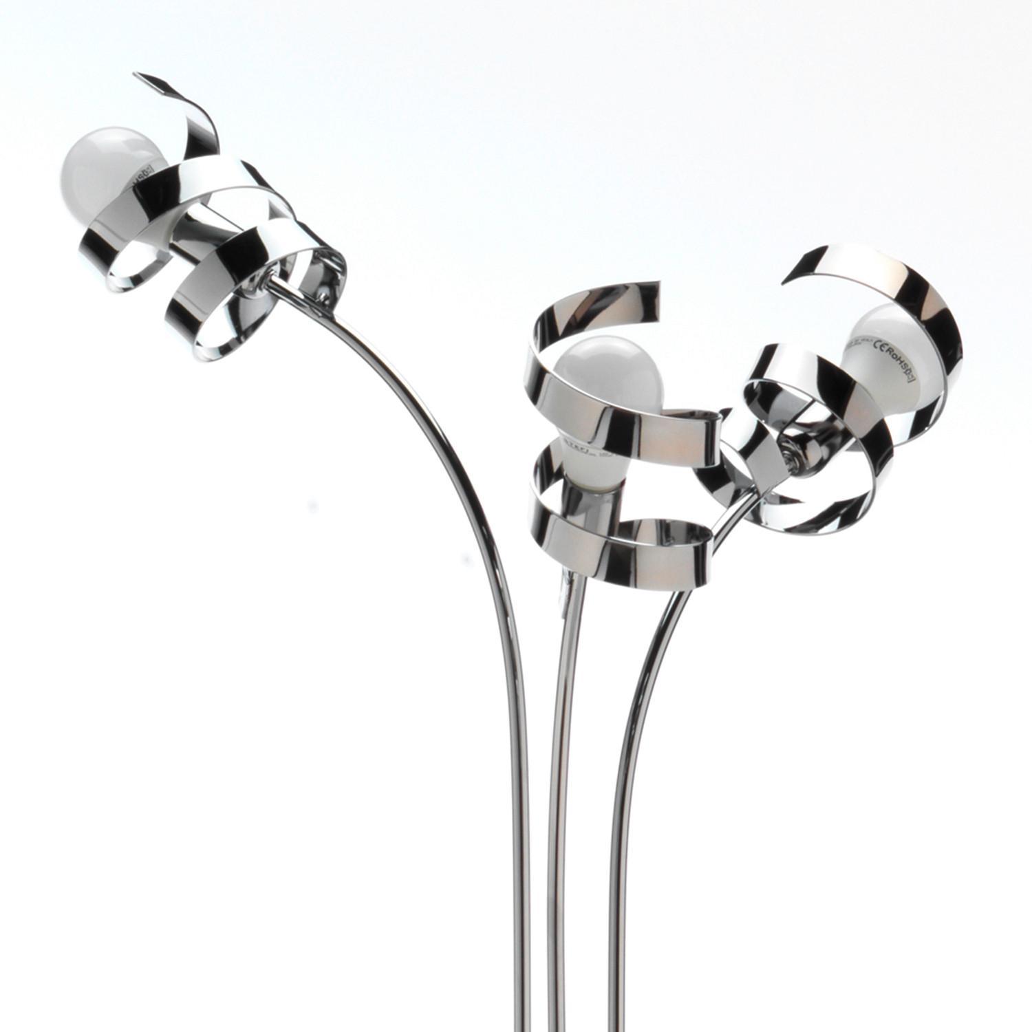 Stehleuchte 4812/ptc - Chromfarben, Design, Metall (55/190cm)