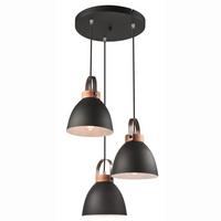 Pendelleuchte Danielle Graphitfarben D: 37cm - Graphitfarben, KONVENTIONELL, Holz/Metall (37/79cm)