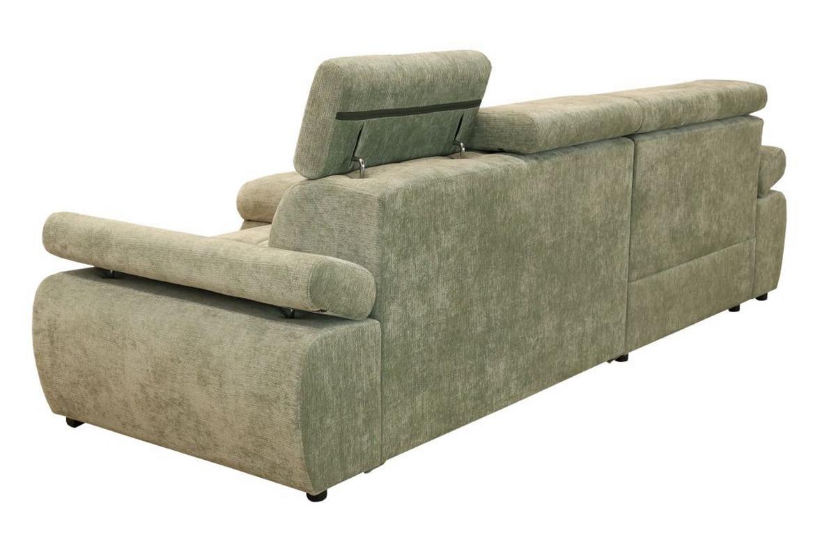 Rohová sedačka VEGAS, levá, šalvějově zelená žinylka - černá/šalvějově zelená, Design, dřevo/textil (173/294cm)