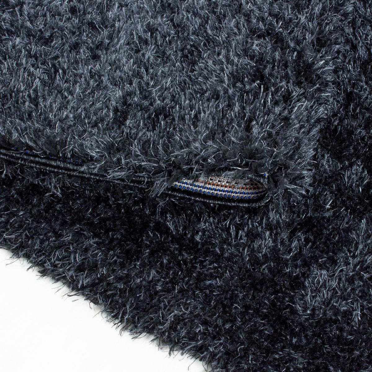 Hochflor Teppich Schwarz Brilliant Rund Ø 200 Cm - Schwarz, Basics, Textil (200cm)