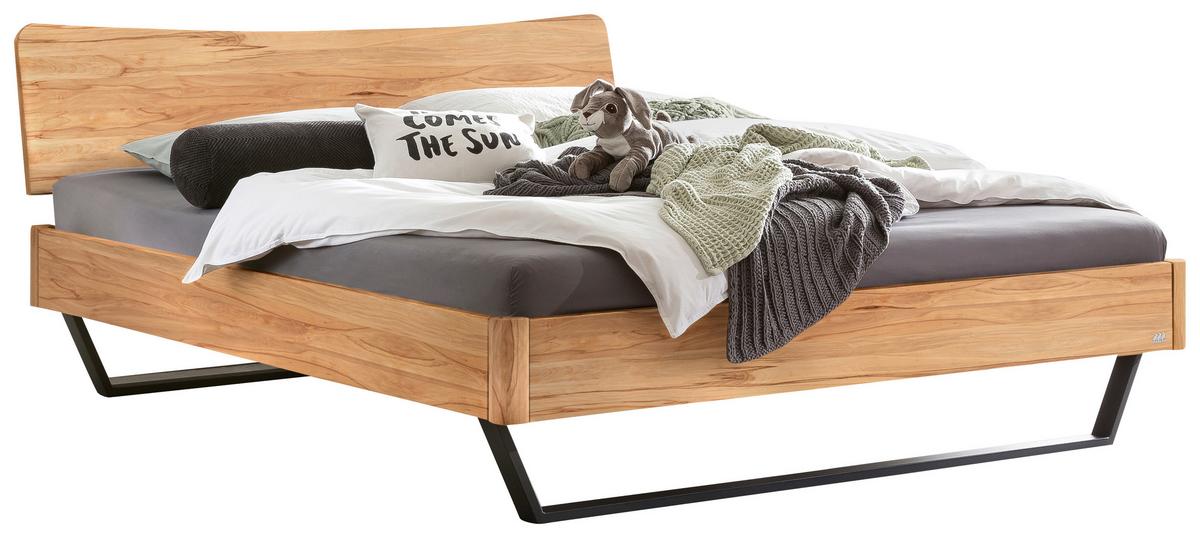 Bett Tresali Buchefarben 140x200 Cm - Anthrazit/Buchefarben, MODERN, Holz (140/200cm) - Hasena