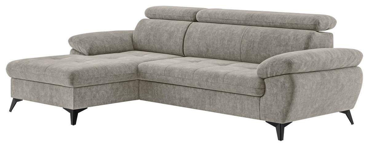 Ecksofa mit Bettkasten Hudson 166x261 cm Schlammfarben - Schlammfarben/Schwarz, Textil (166/261cm) - MID.YOU