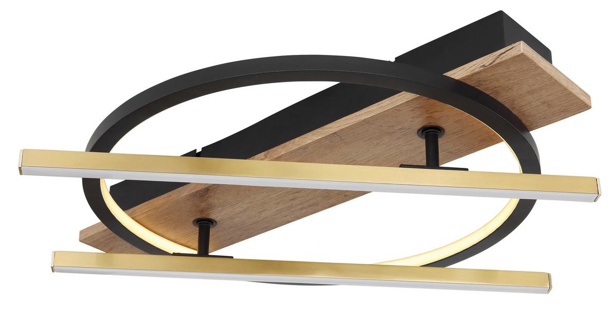 Led Mennyezeti Lámpa 67295d - sötétbarna/fekete, Design, műanyag/faalapú anyag (44/40/9cm) - Globo