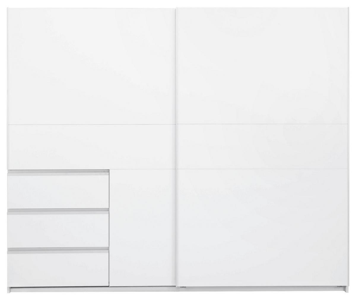 SCHIEBETÜRENSCHRANK Wilma Weiß B: 250cm - Weiß, MODERN, Holzwerkstoff (250/210/61,5cm) - P & B