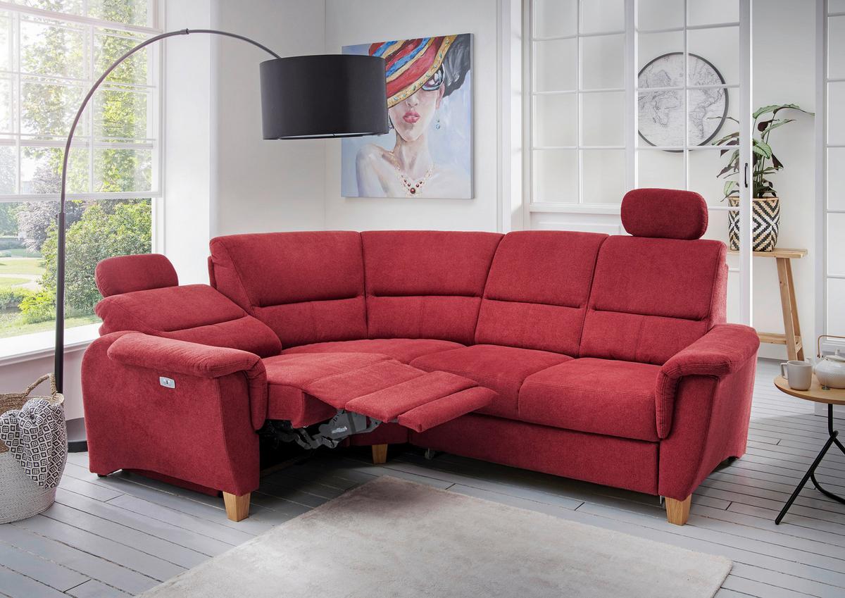 Ecksofa Parole Rot S: 186/237 Cm - Wildeiche/Rot, KONVENTIONELL, Textil (186/237cm) - Livetastic