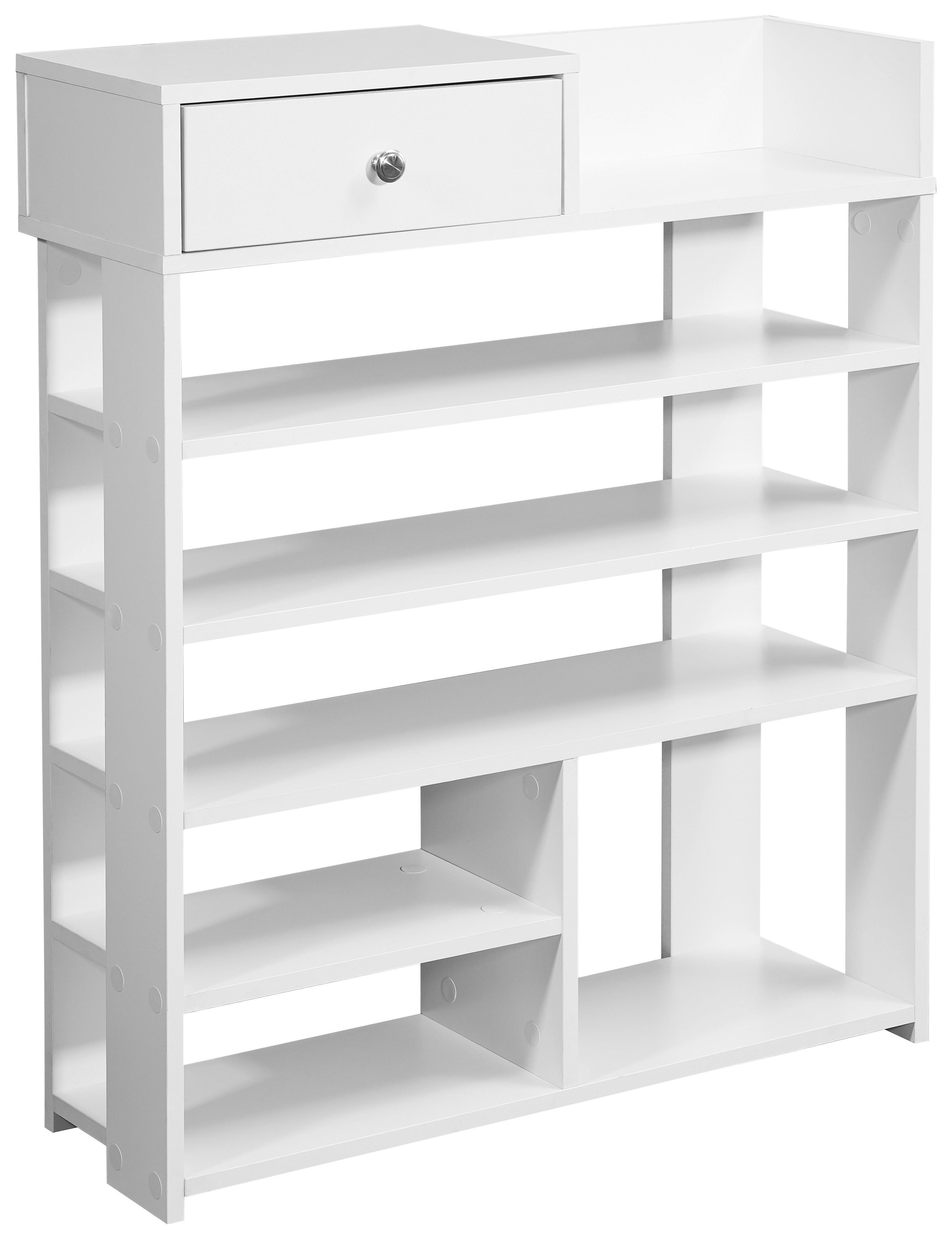 Standregal Mit 1 Lade 75 cm Weiß - Weiß, MODERN, Holzwerkstoff (75/92,5/24cm) - MID.YOU