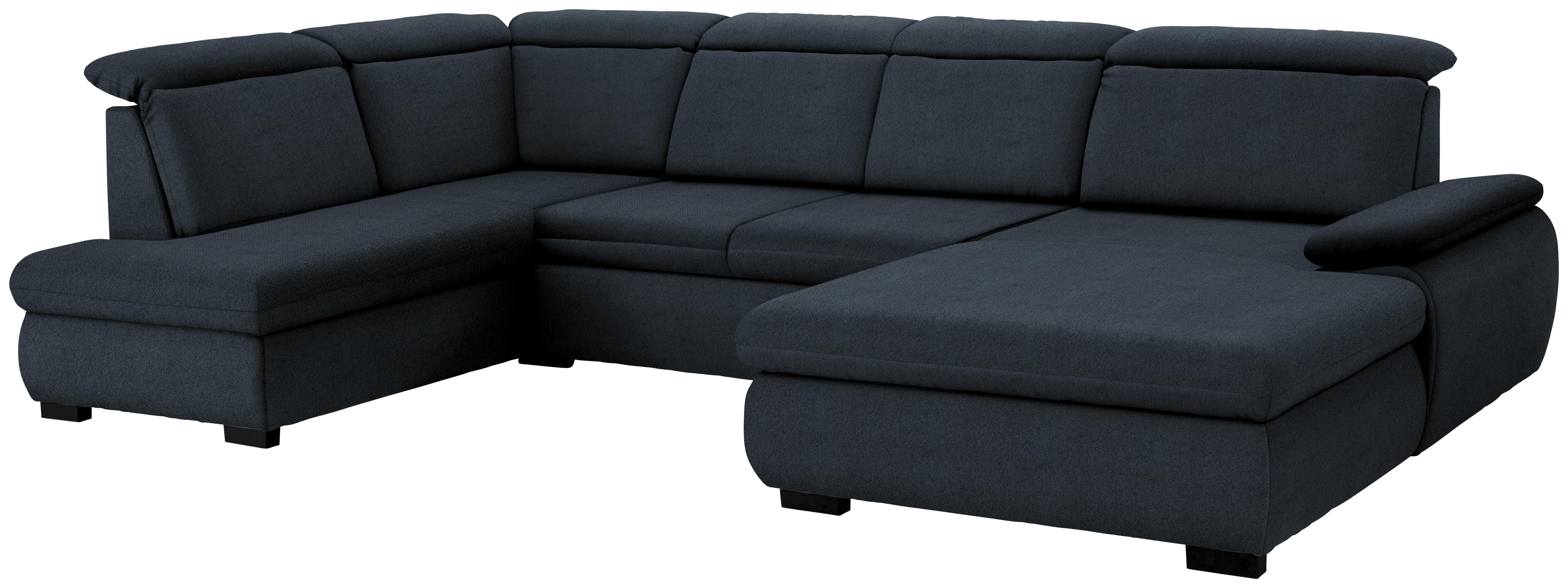 Wohnlandschaft in U-Form Maße: ca. 184/335/172 cm - Schwarz, KONVENTIONELL, Holz/Textil (184/335/172cm) - Ombra