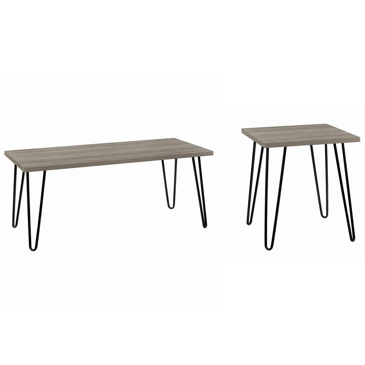 Couchtisch Owen Eichefarben B: 105 cm - Eichefarben/Schwarz, Design, Holzwerkstoff/Metall (105/49/45cm) - MID.YOU
