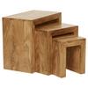 Beistelltisch 3er-set Mumbai, Akazie Massiv - Akaziefarben, Design, Holz (50/30/45cm) - MID.YOU