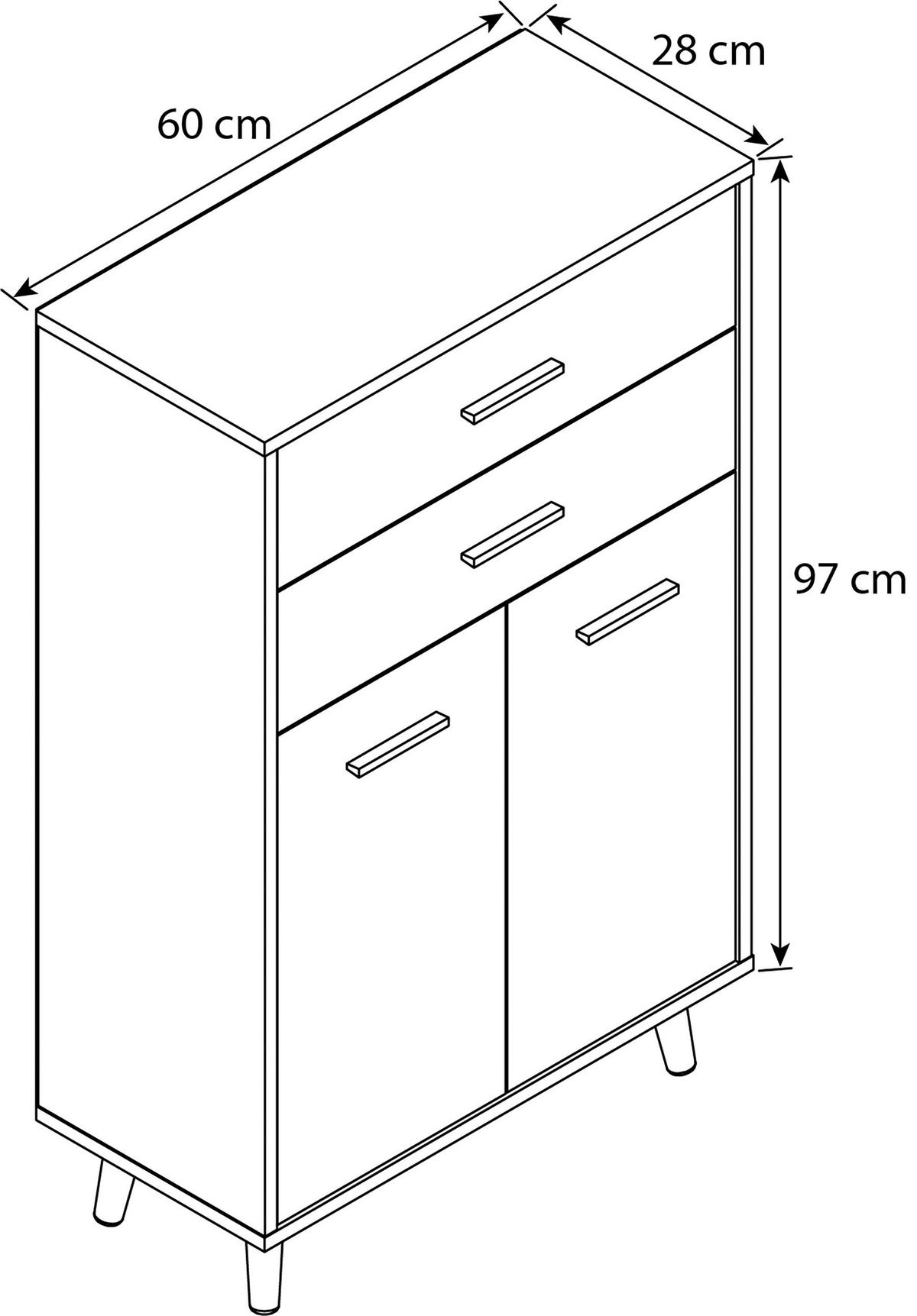 Badmöbel-Set 4-Tlg. Landos B: 124 cm Anthrazit/Weiß - Anthrazit/Weiß, MODERN, Holzwerkstoff (124cm) - MID.YOU