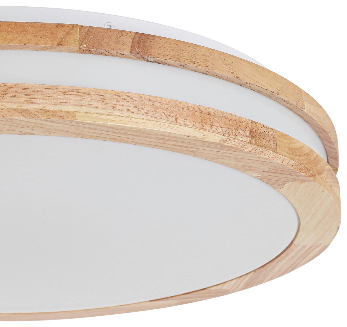 LED-Deckenleuchte Belinda - Eichefarben/Weiß, MODERN, Holz/Kunststoff (45/7,5cm) - Luca Bessoni