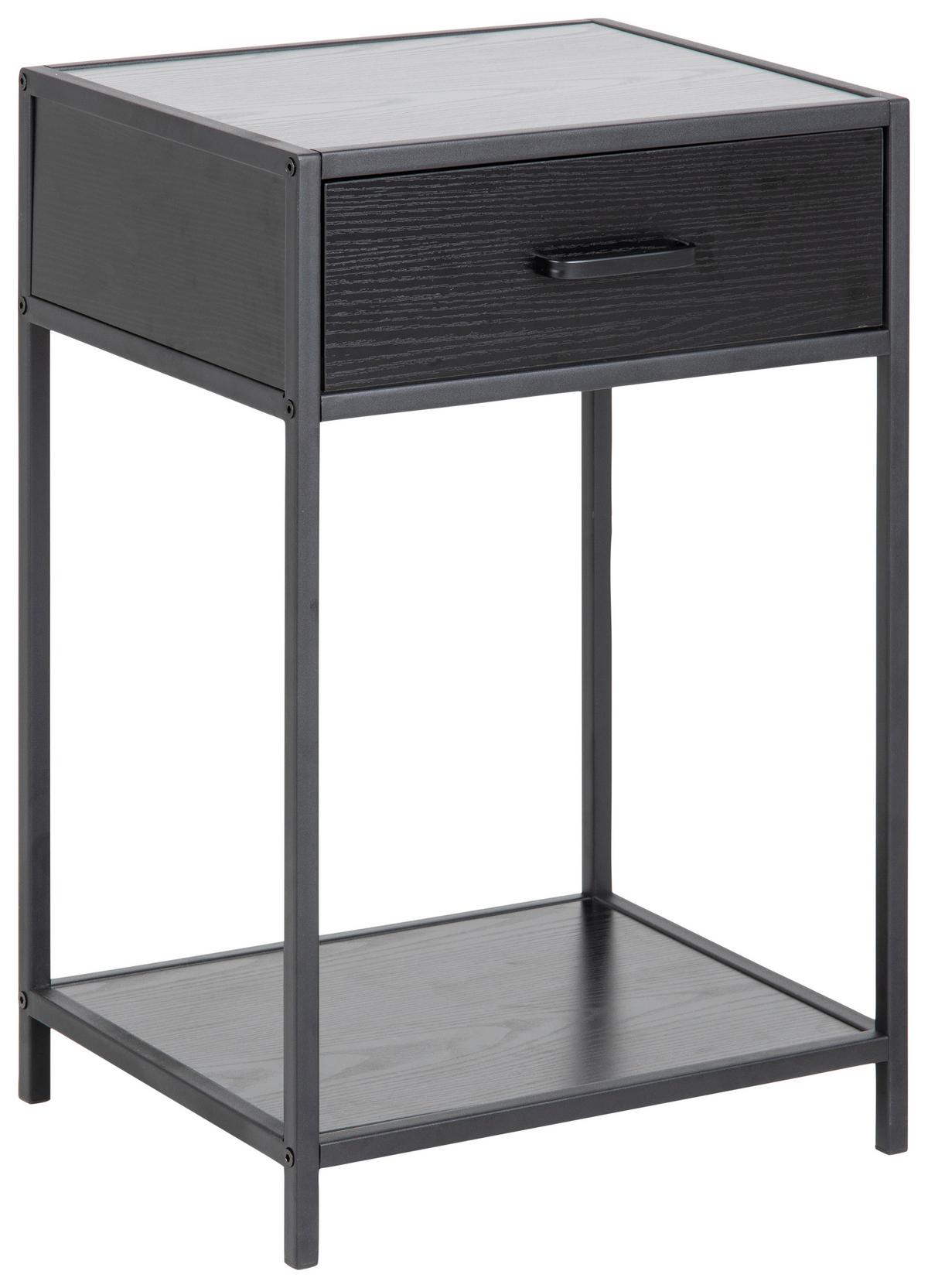 Nočný stolík SEAFORD čierny - čierna, Konventionell, kov/drevo (42/63/35cm) - Livetastic