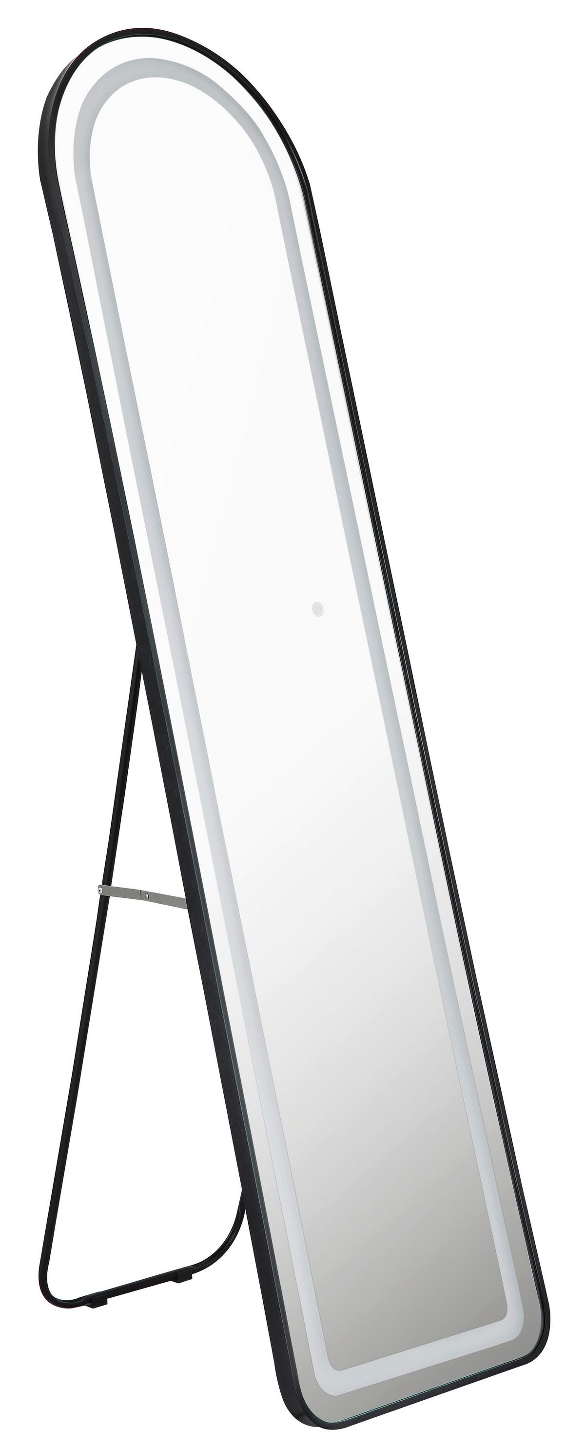 STANDSPIEGEL Touchdimmer - Schwarz/Weiß, Design, Glas/Kunststoff (40/50/160cm) - Globo