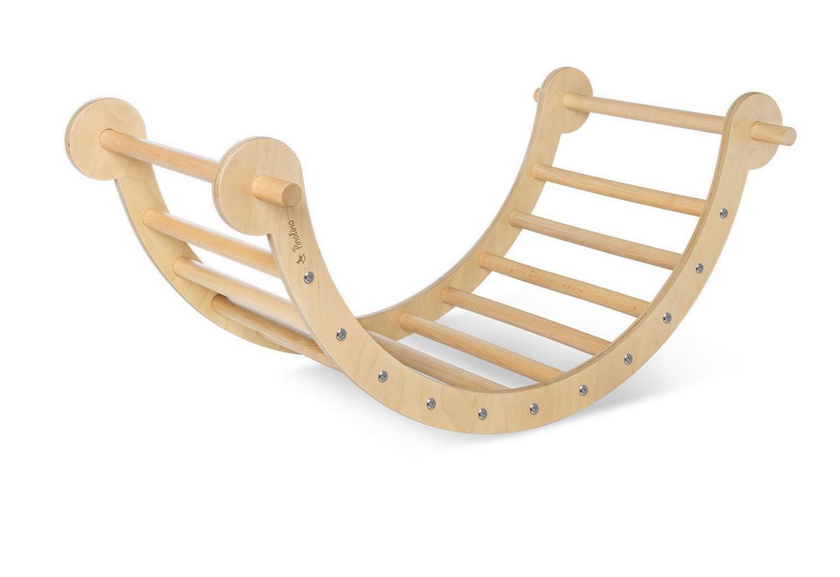 Kletterbogen und Wippe Kari - Birkefarben/Buchefarben, Basics, Holz (104/46cm) - Pinolino