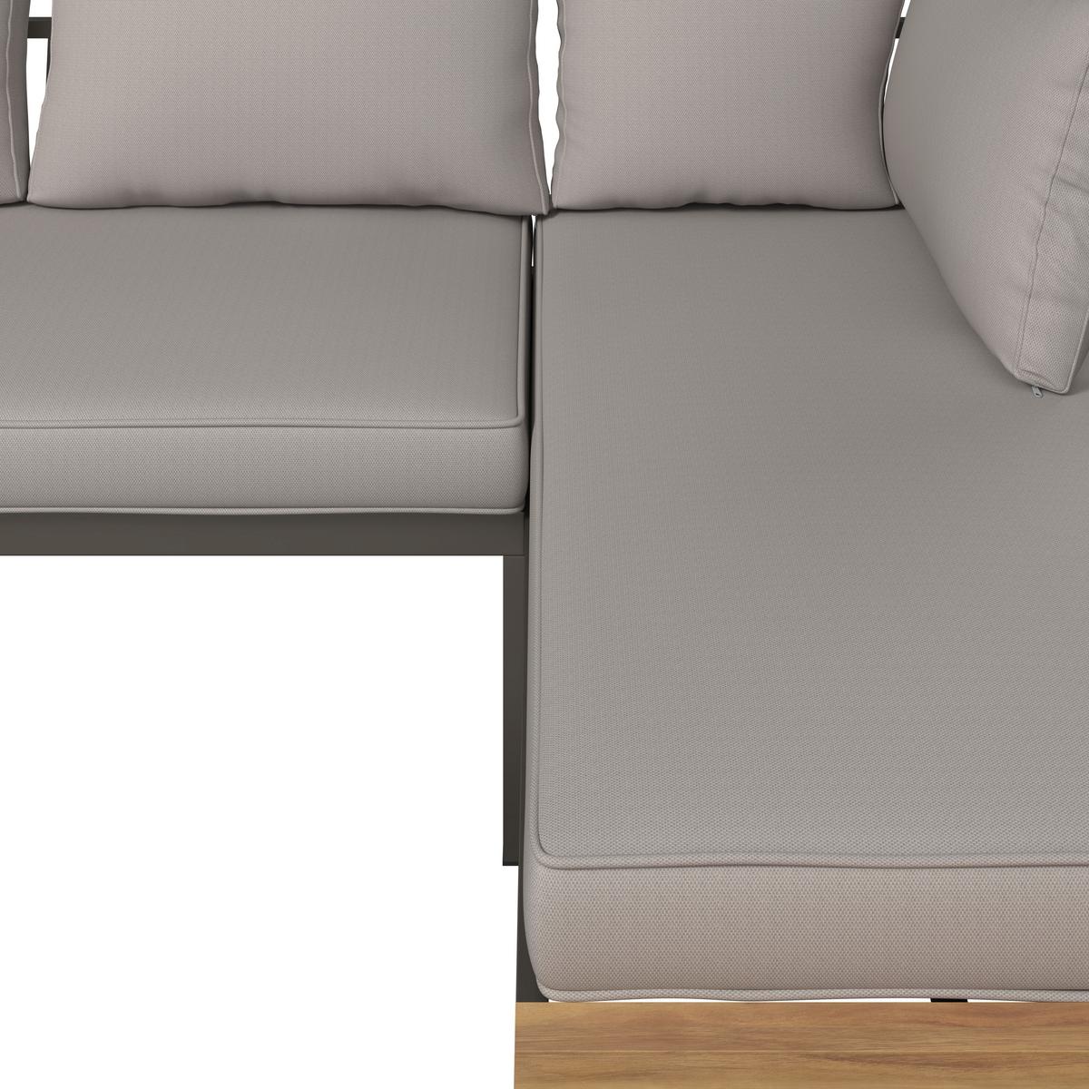 Loungegarnitur Rostock - Beige/Akaziefarben, MODERN, Holz/Textil (57/35/57cm) - Beldano