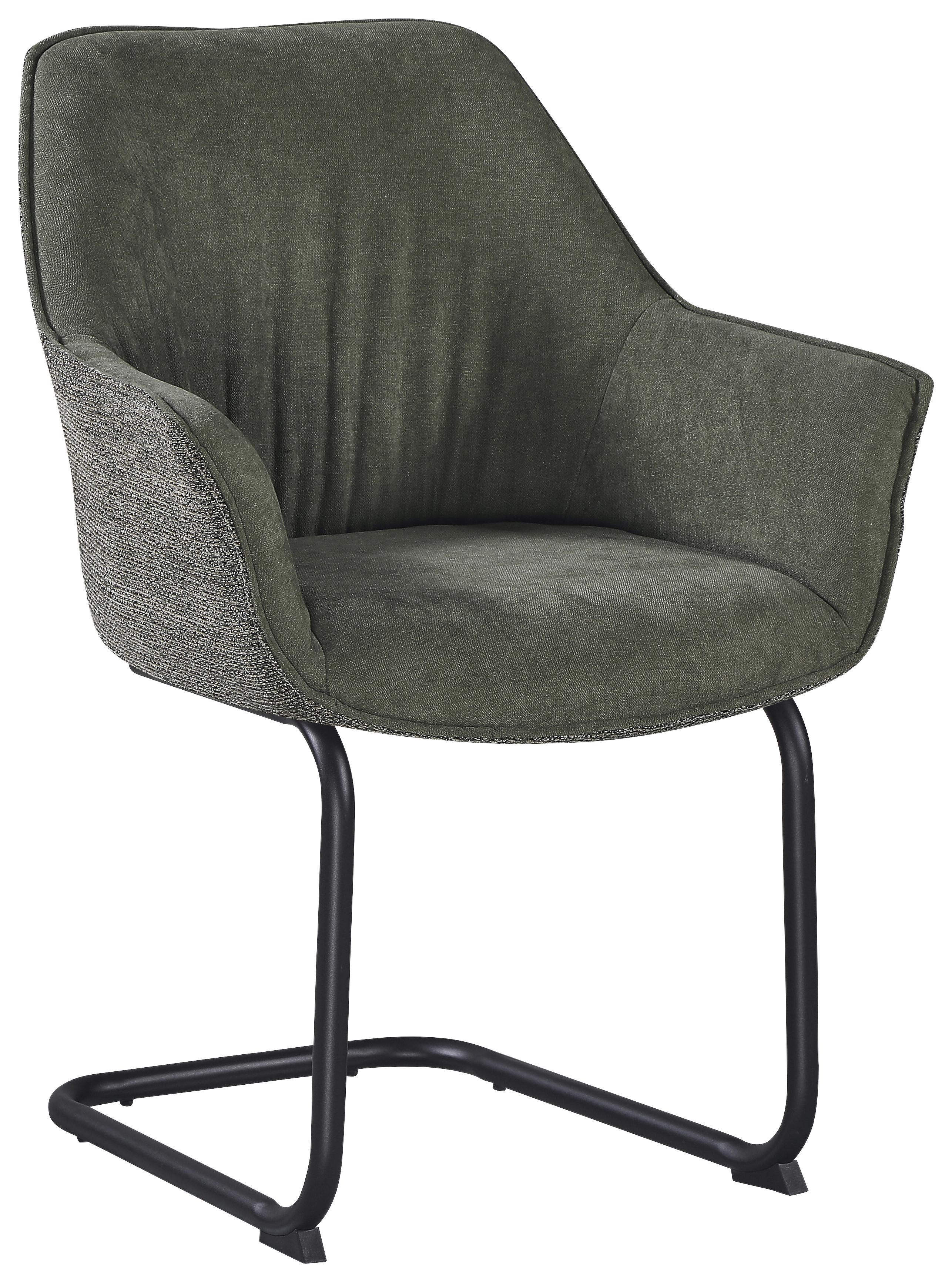 ŽIDLE S PODRUČKAMI NOVA - černá/zelená, Moderní, kov/textil (64/87/60cm) - Premium Living