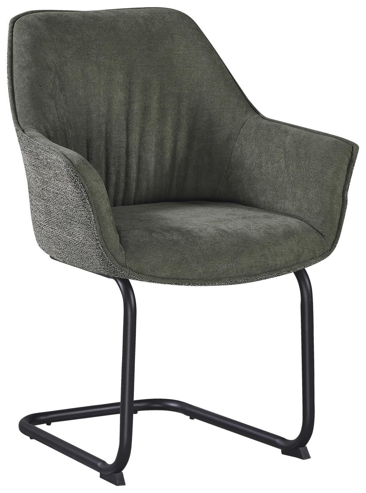 ŽIDLE S PODRUČKAMI NOVA - černá/zelená, Moderní, kov/textil (64/87/60cm) - Premium Living