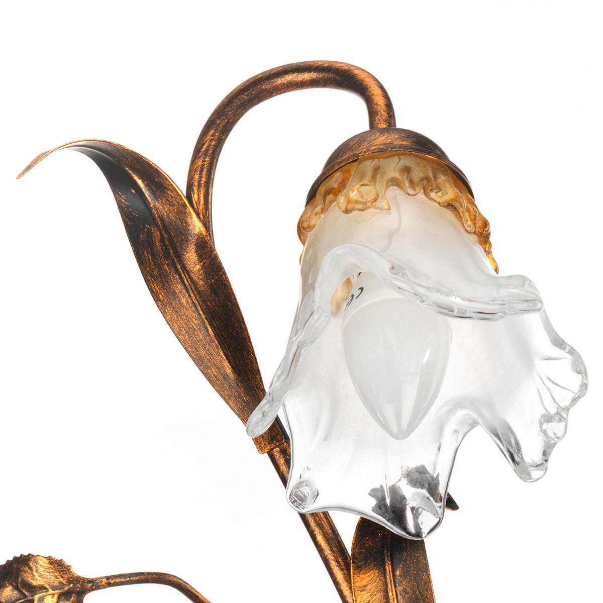 Wandleuchte 4984/Ap2 - Bronzefarben, KONVENTIONELL, Glas/Metall (32/18/40cm)