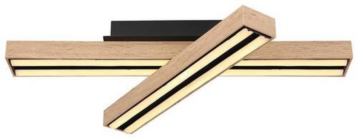 Led-deckenleuchte Doro L: 51,5 Cm Memory-Funktion - Opal/Schwarz, Basics, Kunststoff/Metall (51,5/36,5/11cm) - Globo