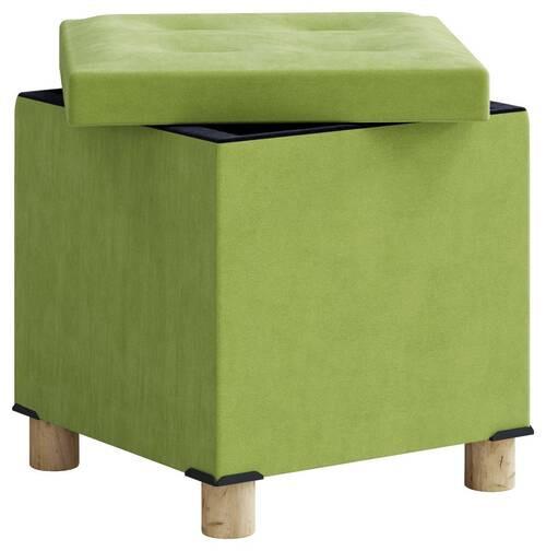 Úložný box na sedenie SIZOS M zelená - hnedá/zelená, Modern, kompozitné drevo/textil (38/40/38cm) - MID.YOU