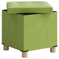 Sedací box SIZOS M zelená - zelená/hnědá, Moderní, kompozitní dřevo/textil (38/40/38cm) - MID.YOU