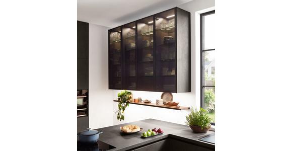 Einbauküche Riga Frei Planbar Modern, Grifflos - Eichefarben/Anthrazit, MODERN, Holzwerkstoff - Vertico
