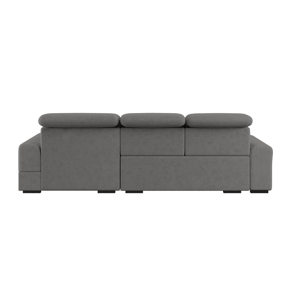 Ecksofa mit Bettfunktion Malaga new Chenille anthrazit - Anthrazit/Schwarz, KONVENTIONELL, Textil (286/203cm) - Ondega