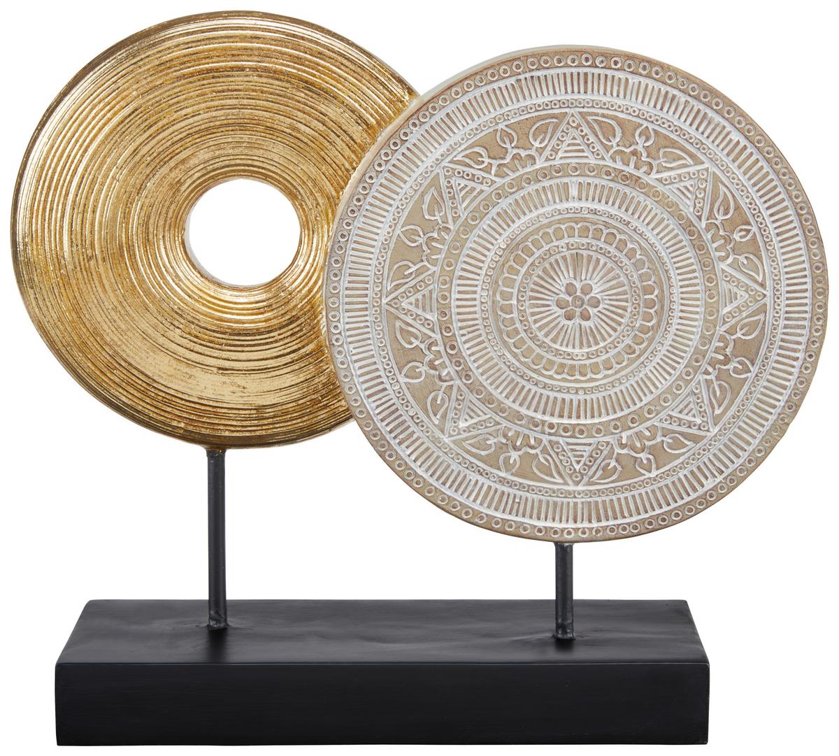 Tisch-dekorationsgestell Timo - Goldfarben/Naturfarben, Design, Naturmaterialien/Metall (37/10,5/33cm) - James Wood