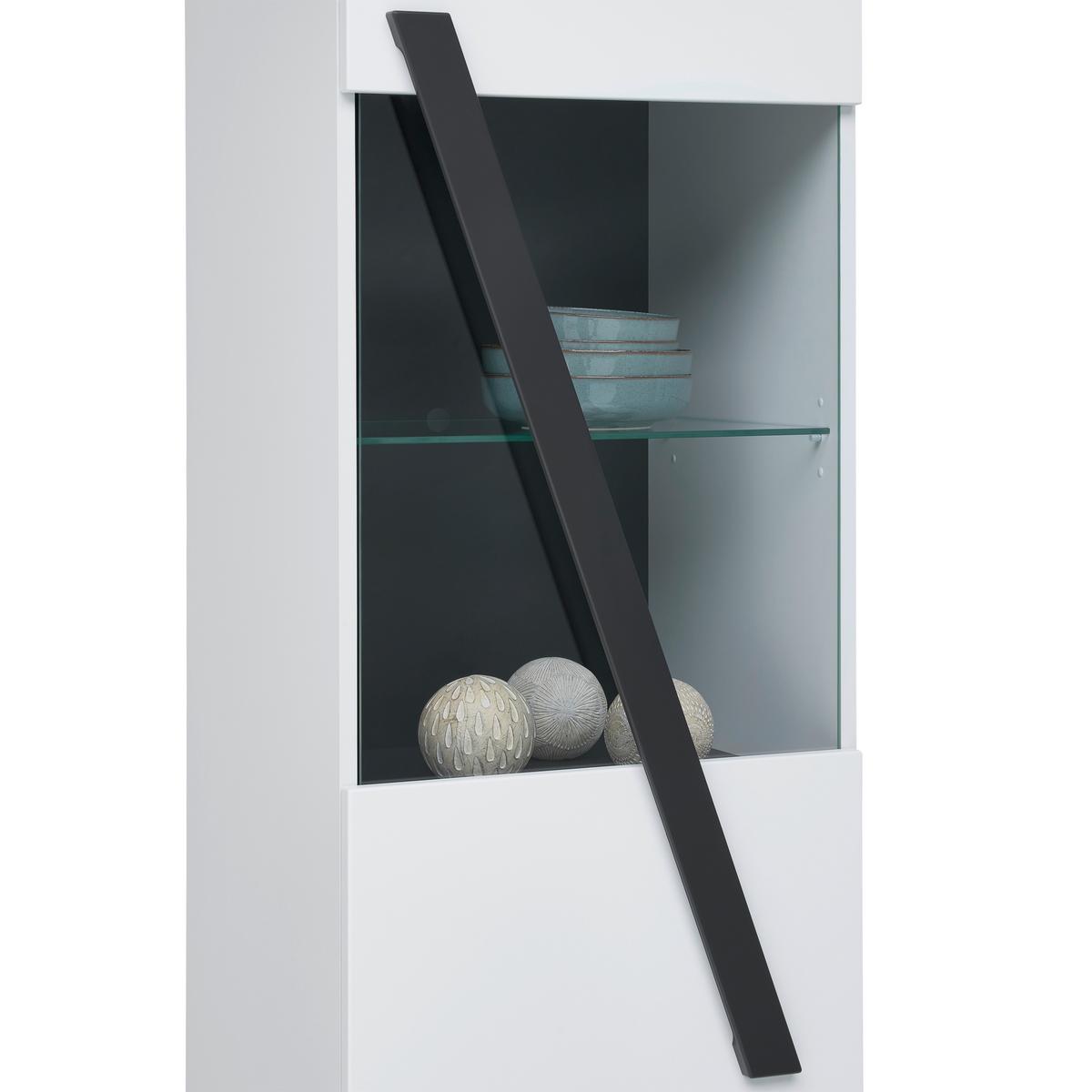 Vitrine Maxi B: 50 cm Weiß/Grau - MODERN, Glas/Holzwerkstoff (50/197,5/42cm)
