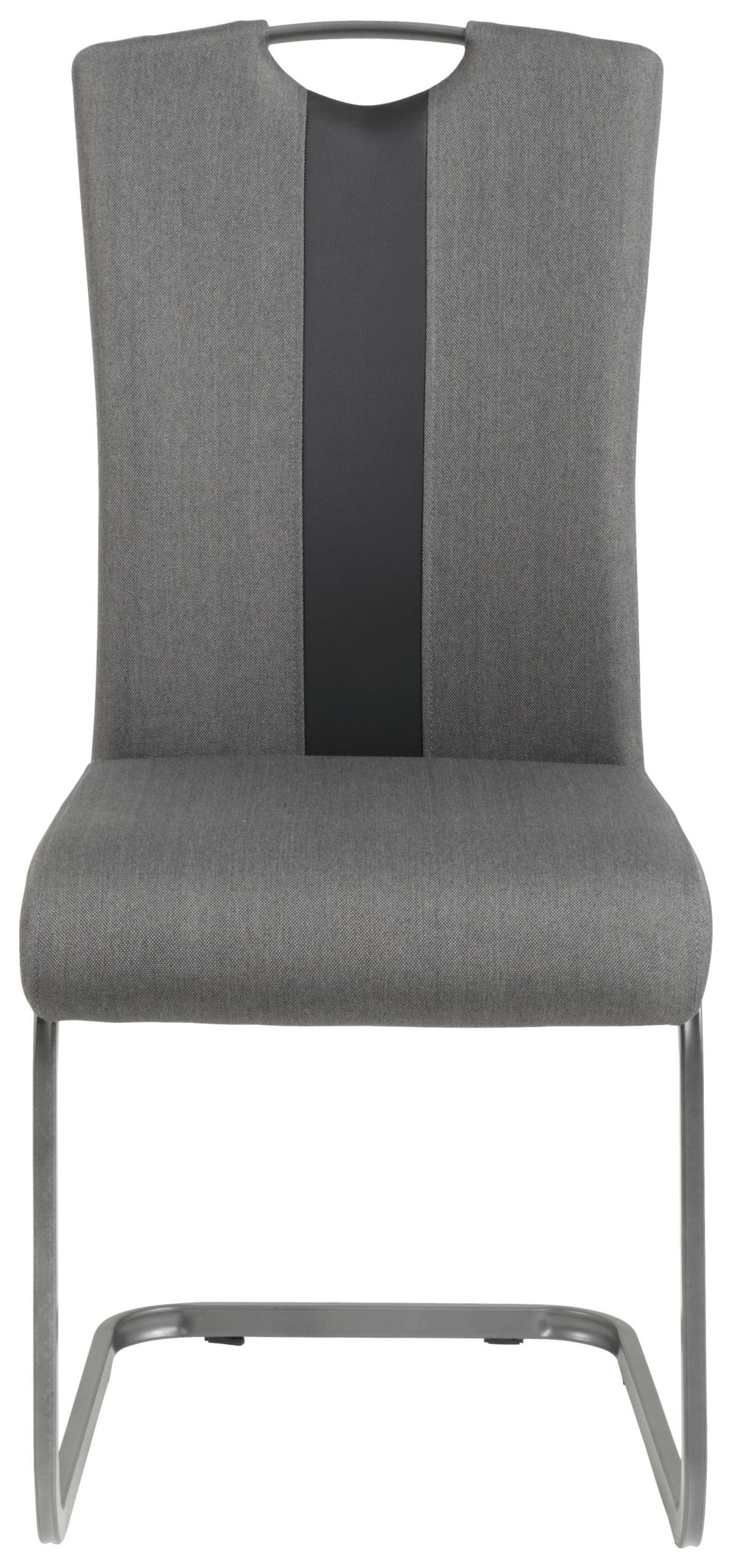 Schwingstuhl Amber Anthrazit/ Grau Gepolstert 2er-Set - Anthrazit/Grau, MODERN, Textil/Metall (43/98/56cm) - MID.YOU