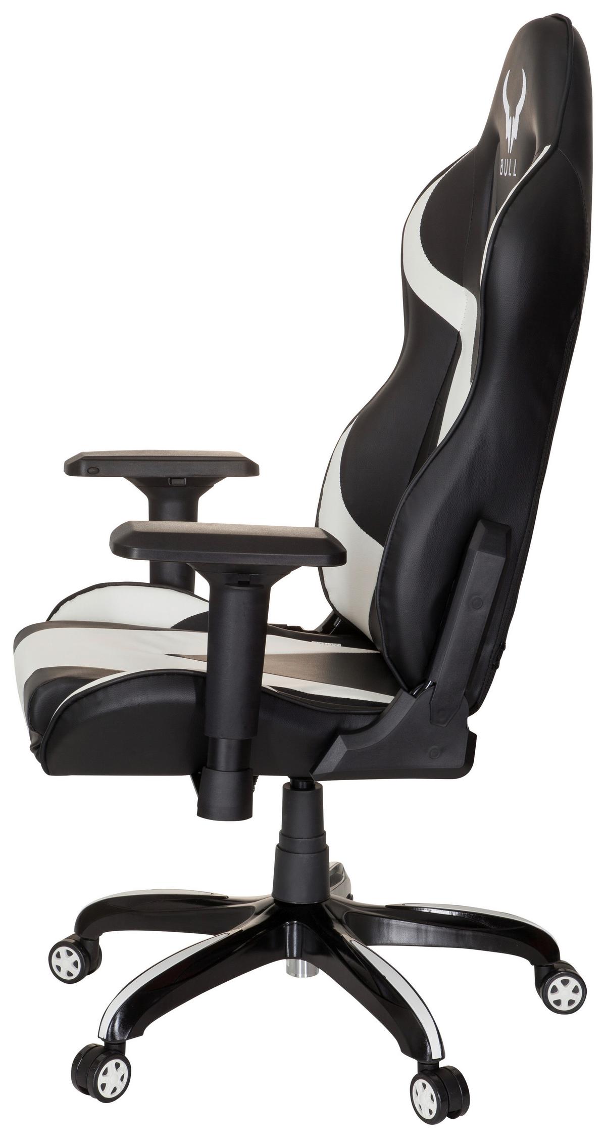 Gamingstuhl Promoter I Schwarz/Weiß - Schwarz/Weiß, MODERN, Kunststoff/Textil (74/133/67cm) - MID.YOU
