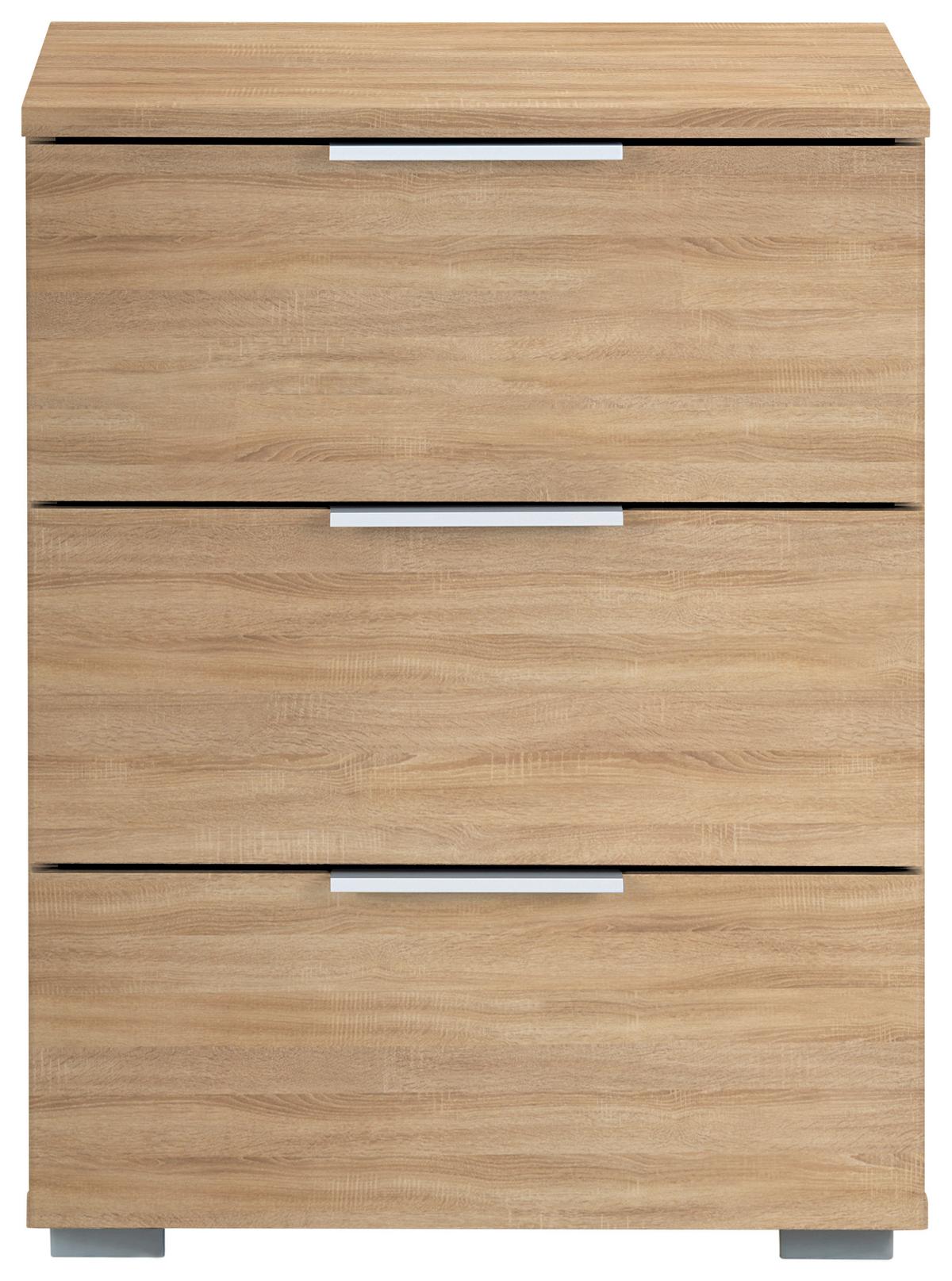 Nachtkästchen Sonoma Eiche Dekor H: 62 Cm Alabama - Alufarben/Sonoma Eiche, MODERN, Holzwerkstoff (47/62/42cm) - Rauch Möbel